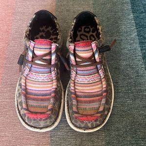 Justin Hazer, leopard/serape print, size 8